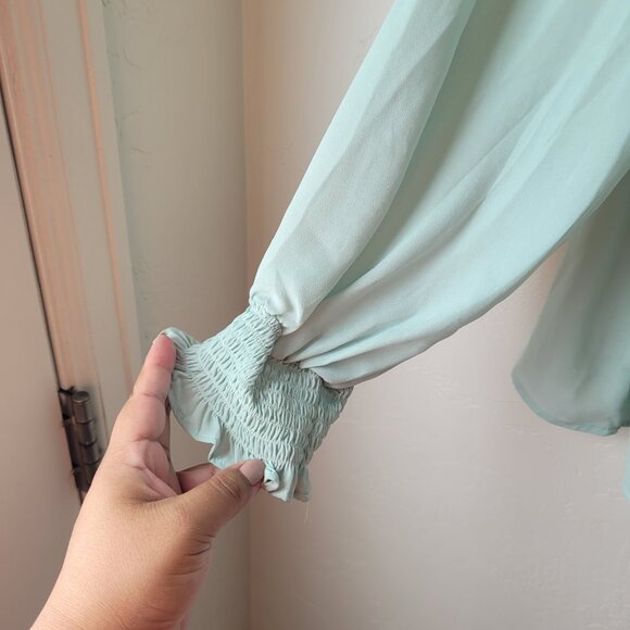 Torrid Georgette Smocked Blouson Sleeve Blouse - Picture 7 of 10